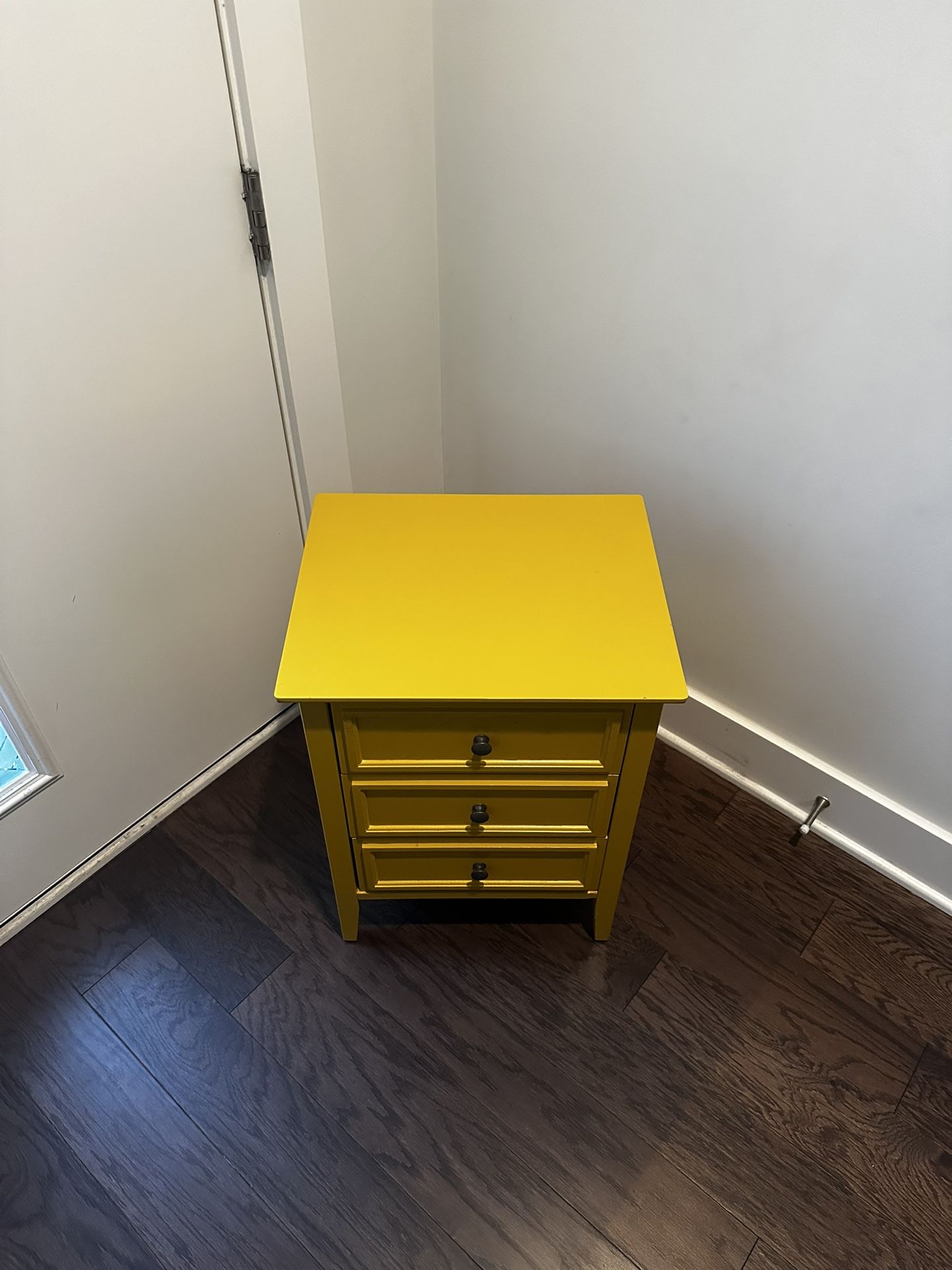 Yellow Side End Table Drawer