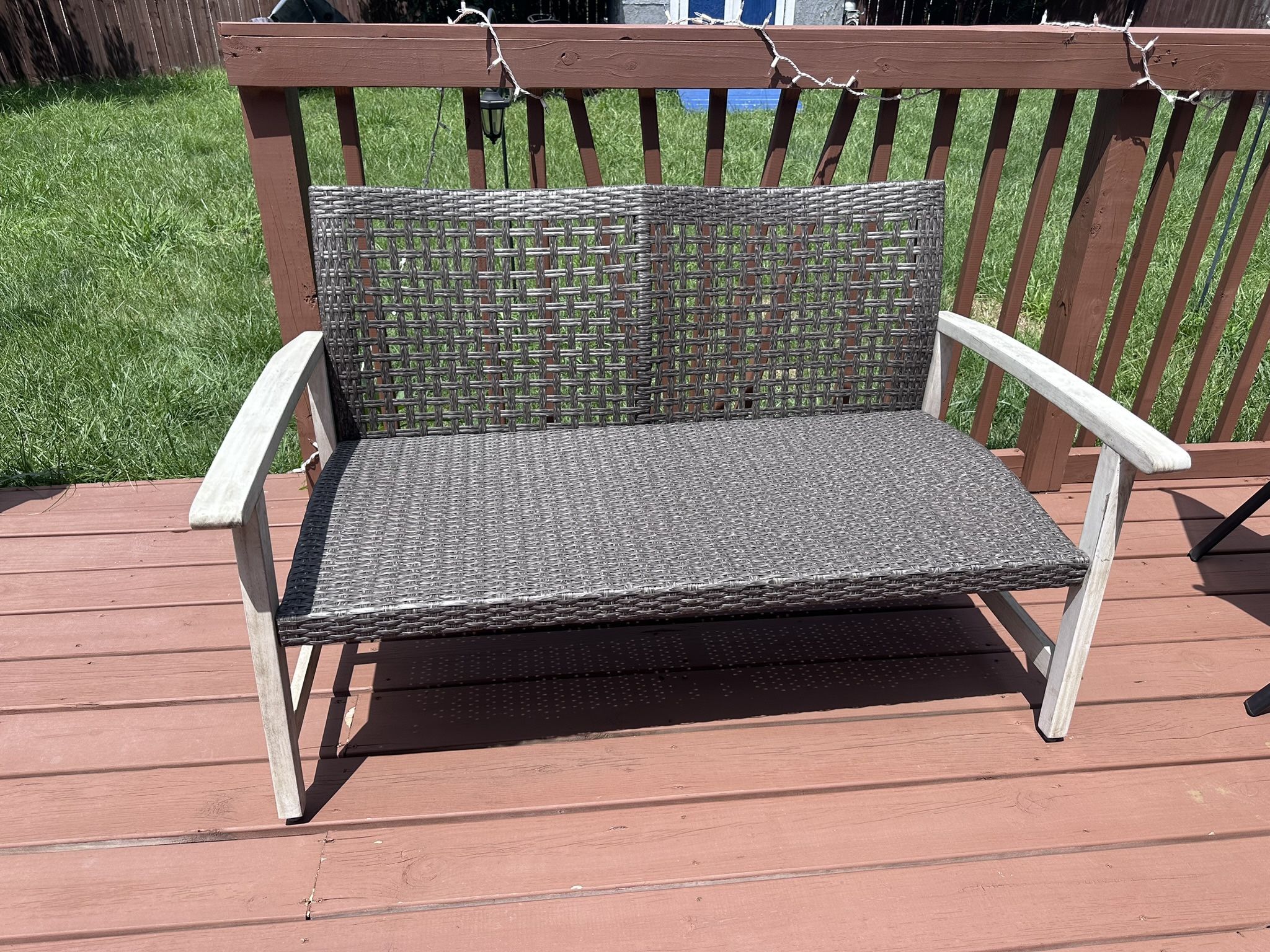 Outdoor Wood Patio Loveseat
