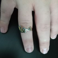 925 Silver "Love" Ring SEE DESCRIPTION FOR SIZE AND WEIGHT 