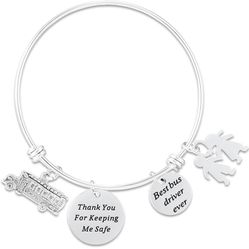 Kivosliviz Bus Driver Bracelet Thank You Keeping Safe End of Year Gifts for School Bus Drivers