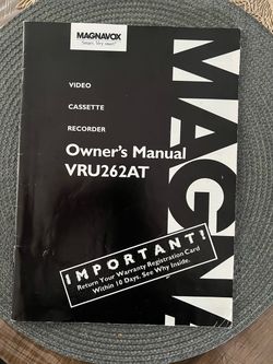 Magnavox VCR Owner's Manual VRU262AT