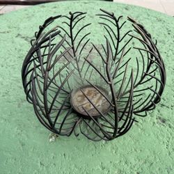 Metal Leaf / Basket Candle Holder