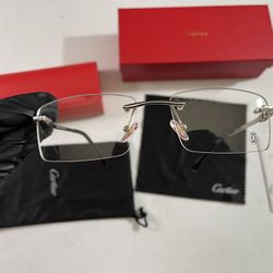 Cartier Eyeglasses Silver Frame 140mm