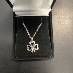 James Avery Sterling Silver Shamrock Of Hearts Necklace And Pendant 