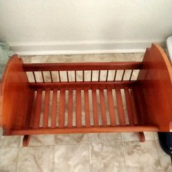 Wooden Baby Doll Rocking Bed 