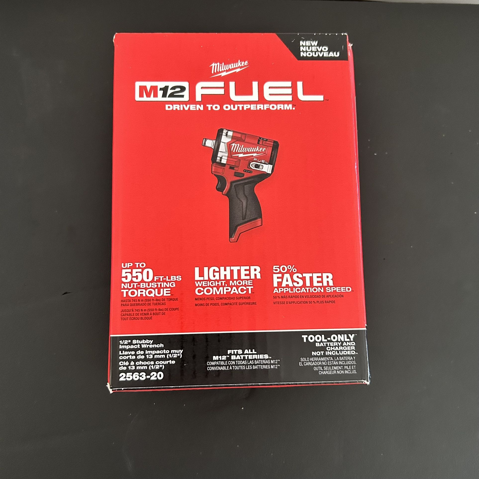 Milwaukee 1/2" Stubby Impact Wrench (TOOL-ONLY) Friction Ring