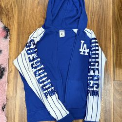 Bedazzled Pink Victorias Secret Dodgers Jersey Hoodie Medium 