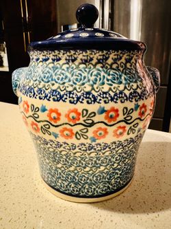 Polish pottery canister jar