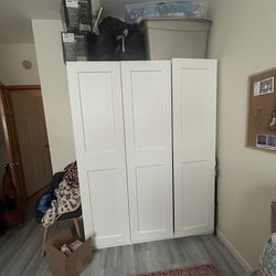 White IKEA 3 Door Closet