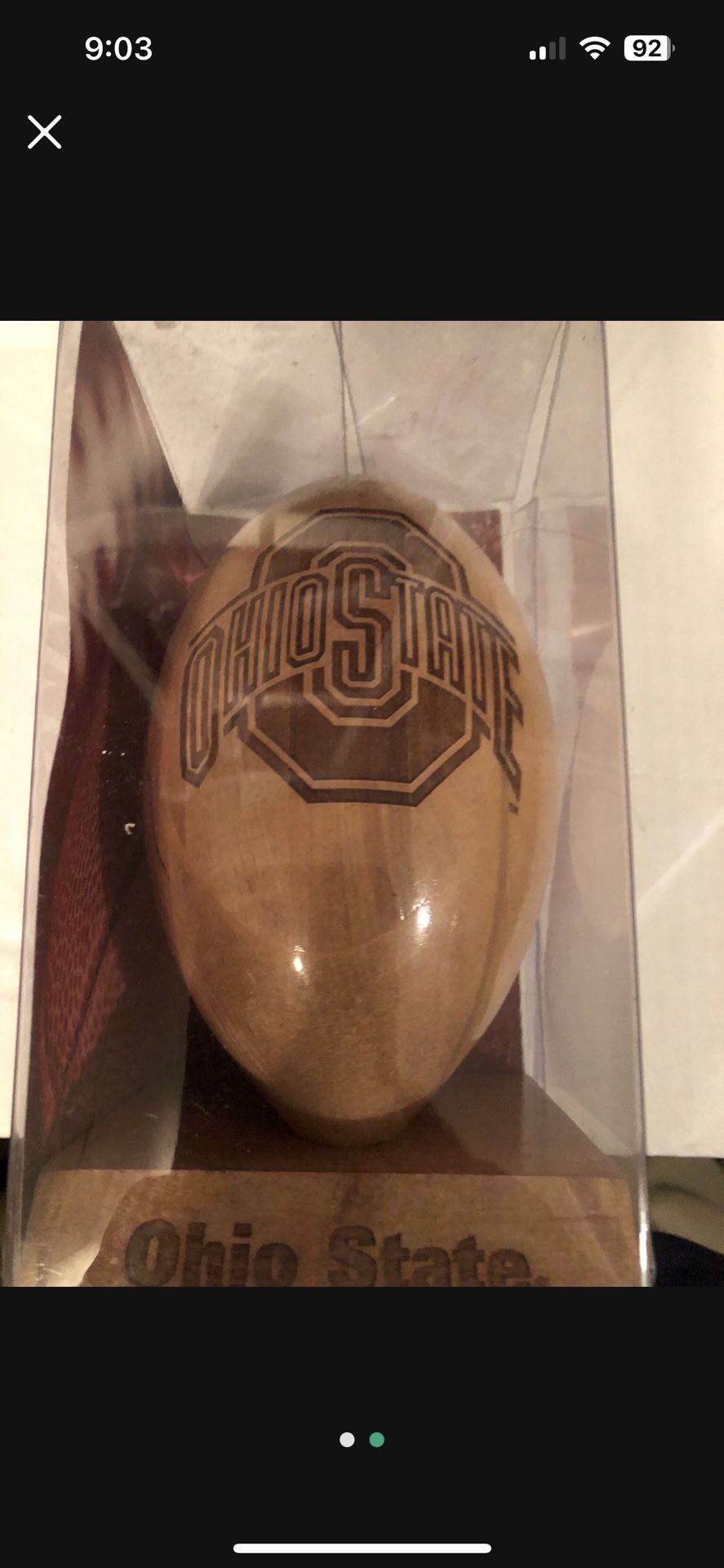 Ohio State Wooden Collectible Football NIB