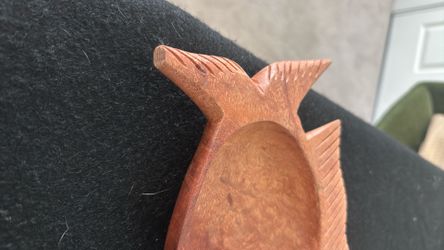 Hand-Carved Wooden Fish Bowl / Catchall Dish – Rustic Coastal Decor
