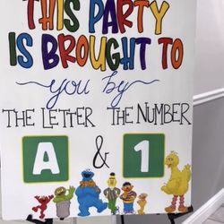 Sesame Street Birthday Welcome Sign