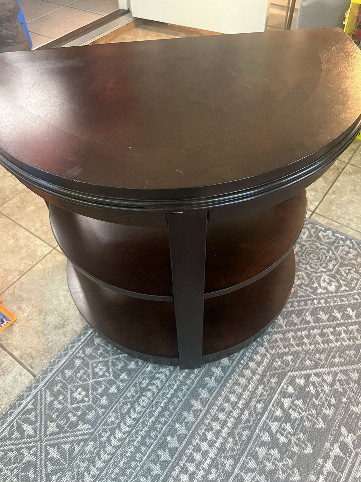Solid Wood 1/2 Moon Table