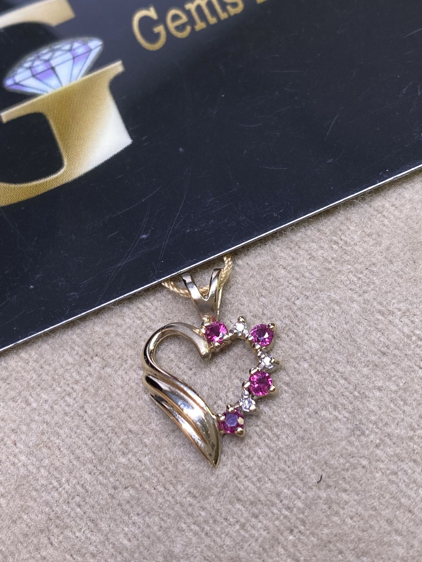 14K Ruby Heart pendant