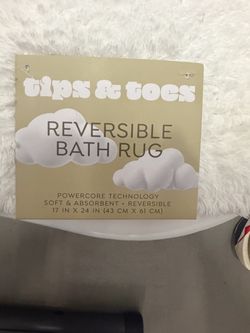 Tips & Toes Reversible Bath Rug, Brand New