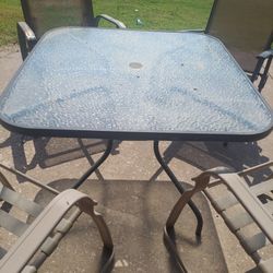Patio Glass Table And 2 Chairs Excellent Condition Can Deliver Okc Area 30