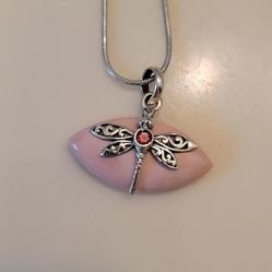 Peruvian Pink Opal 925 Garnet DragonFly 