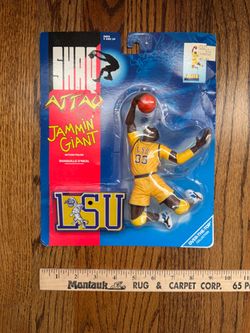 1993 Starting Lineup Shaq Attack Jammin Giant Shaquille O'Neal LSU Figure w/ Ball