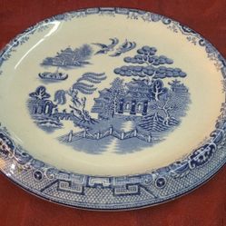 Rare Vintage Gibson & Sons "Willow" Burslem England 9" Cake Plate G3D024