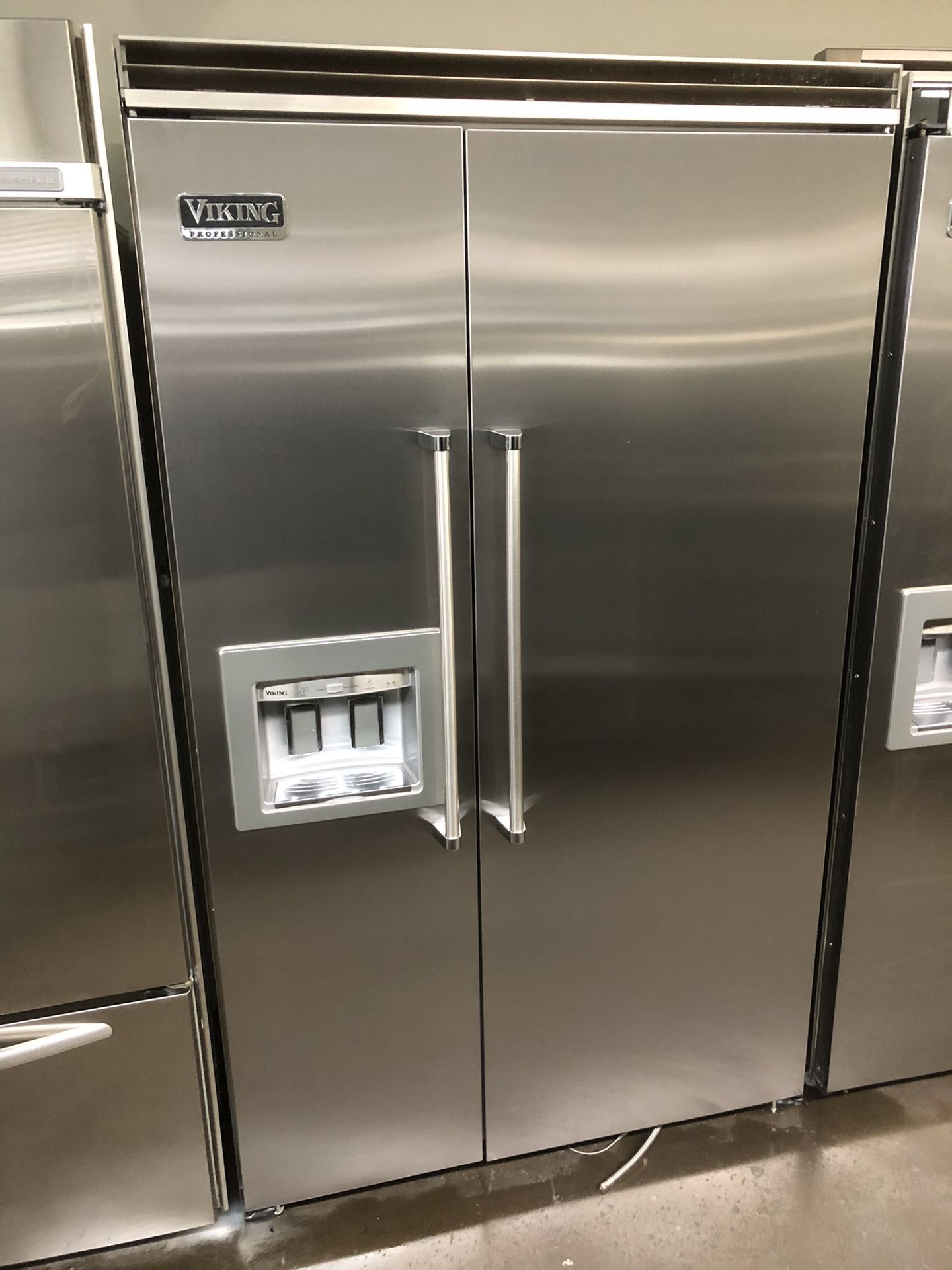 2012 Viking 48” Stainless Steel Built In Side By Side Refrigerator
