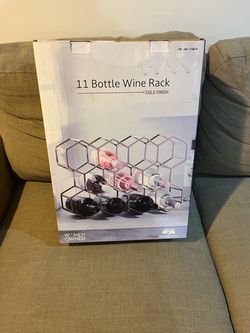 Evergreen 11 Bottle Wine Rack Gold Finish