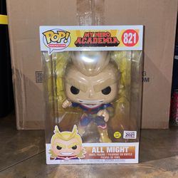 Funko Pop! My Hero Academia All Might (10 Inch) #821 Glow In The Dark Funimation 2021 Exclusive