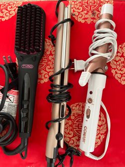 hair straightener, curling iron, straightening brush for 25 dollars!