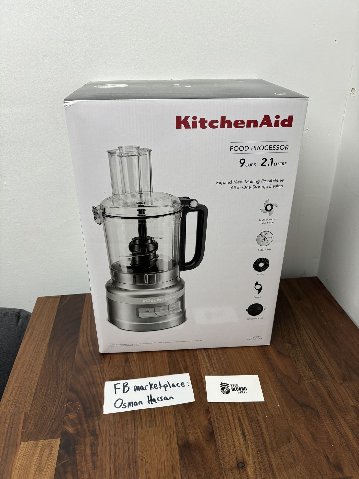 KitchenAid 9 Cup Food Processor KFP0921 Contour Silver - Brand New