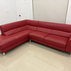 Red furniture Italian leather