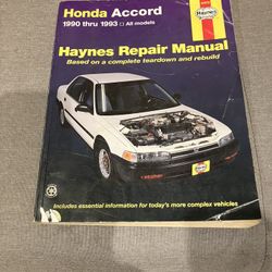 Haynes Honda Accord 1(contact info removed) Repair Manual