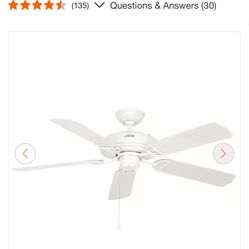 Sea Air 52 in. Indoor/Outdoor White Ceiling Fan For Bedrooms