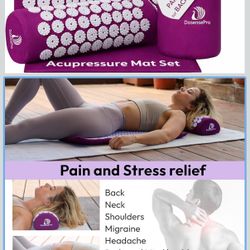 New Acupressure Mat & Pillow Set - Acupressure Therapy for Back and Neck Pain Relief, Sciatica, and Pressure Point Aches, Ideal Acupuncture Mat for Sl