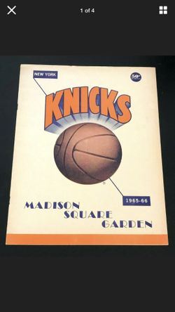 1965-66 NBA CINCINNATI ROYALS vs. NEW YORK KNICKS GAME PROGRAM UNSCORED OSCAR ROBERTSON