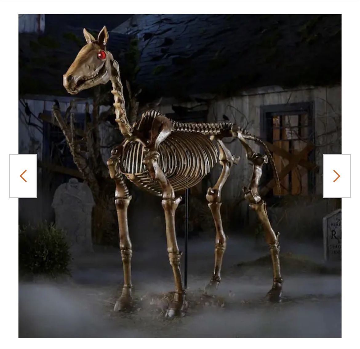 New  Halloween 6ft Skeleton Horse Prop Decoration Noises And Lights Up