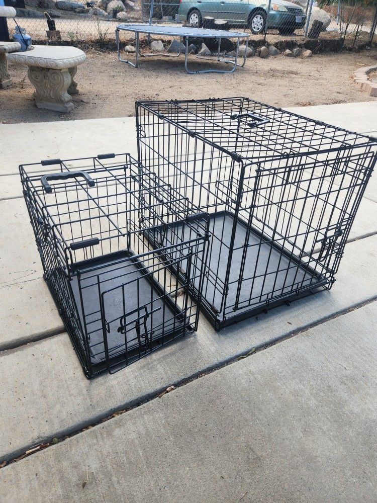 2 Folding Animal Crates Dog Cat Ect...