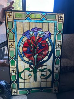 Floral Art Nouveau Stained Glass