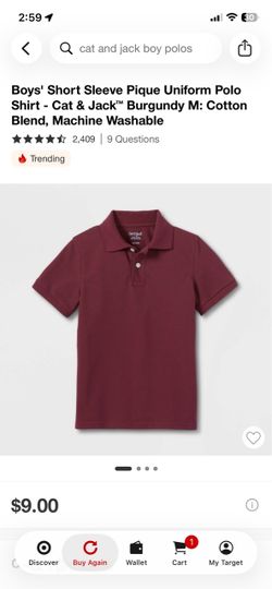 Cat & Jack Boys Burgundy polos