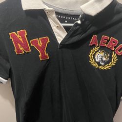 Aeropostale Black Polo T Shirt 