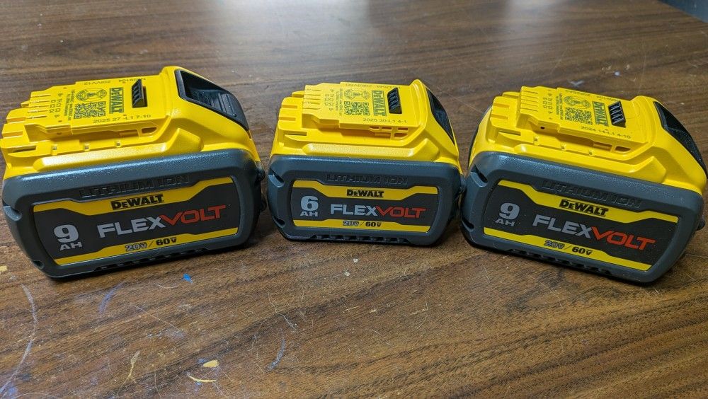 DeWalt Flexvolt Battery's 9ah And 6ah