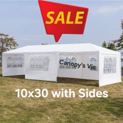10x30 Party Tent Canopy Outdoor Gazebo Canopy Wedding Party Tent with 8 Sidewalls