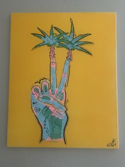 Peace palm Tree Canvas