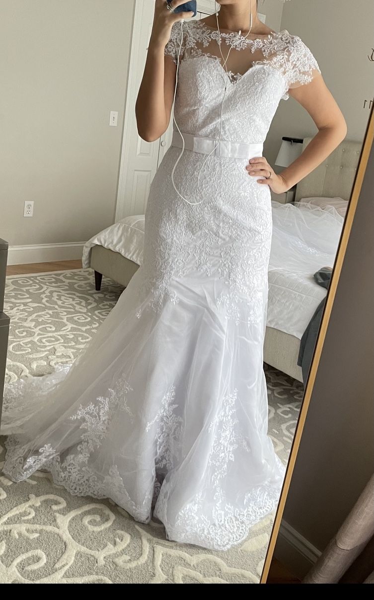 White Mermaid Wedding Dress 