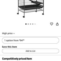 PawHut Small Animal Cage with Wheels, Pet Playpen for Syrian Hamster, Cat, Ferrets, Chinchillas with Bottom Storage Shelf, Removable Tray, Ramp, 31.5"