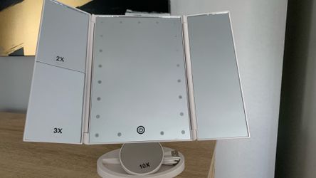 Tri-Fold LED Makeup Mirror