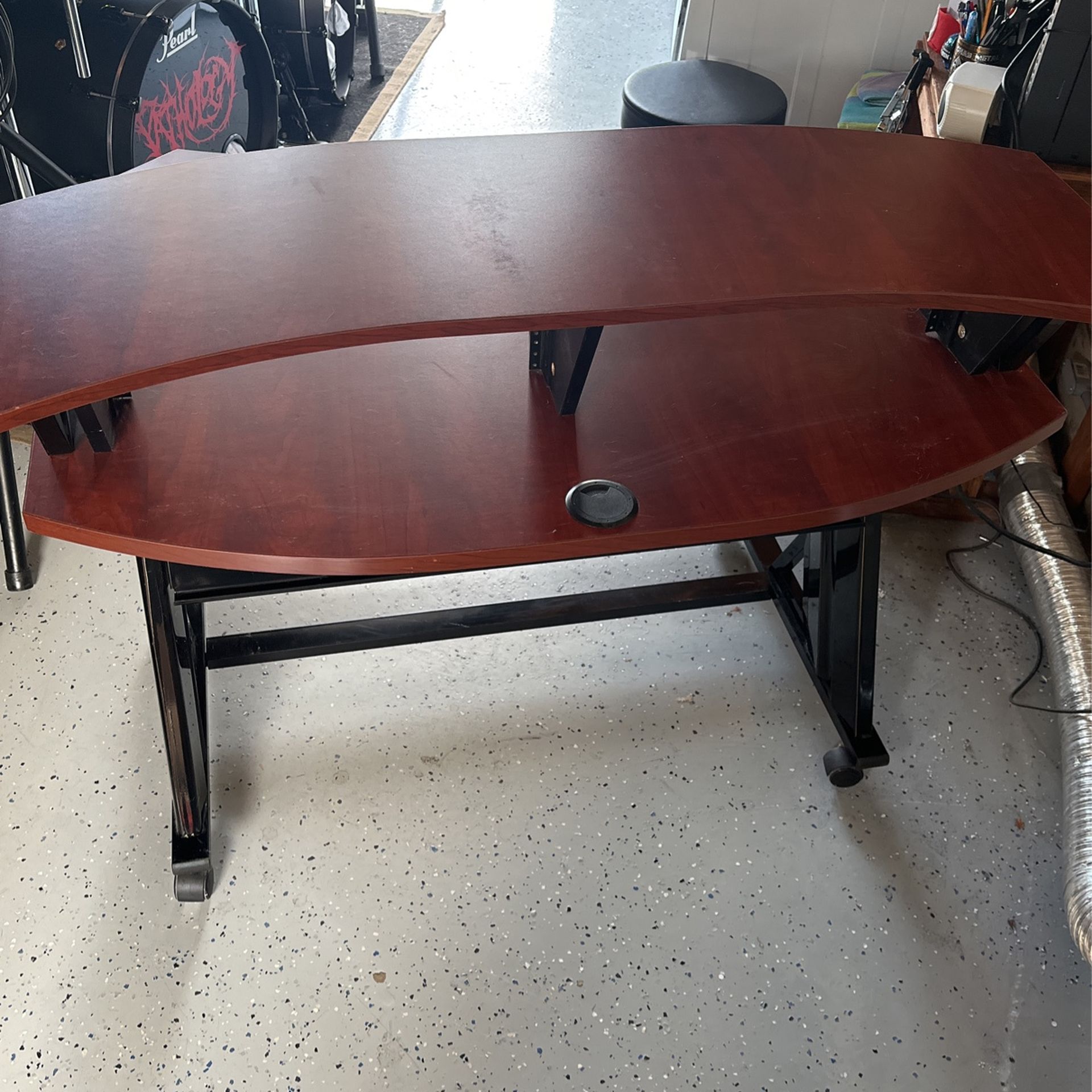 Studio Trends 46" Studio Desk With Dual 4 RU Racks Cherry for Sale in