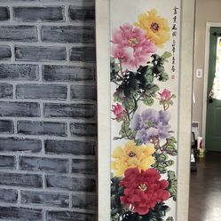 Peony Original Scroll Artwork 