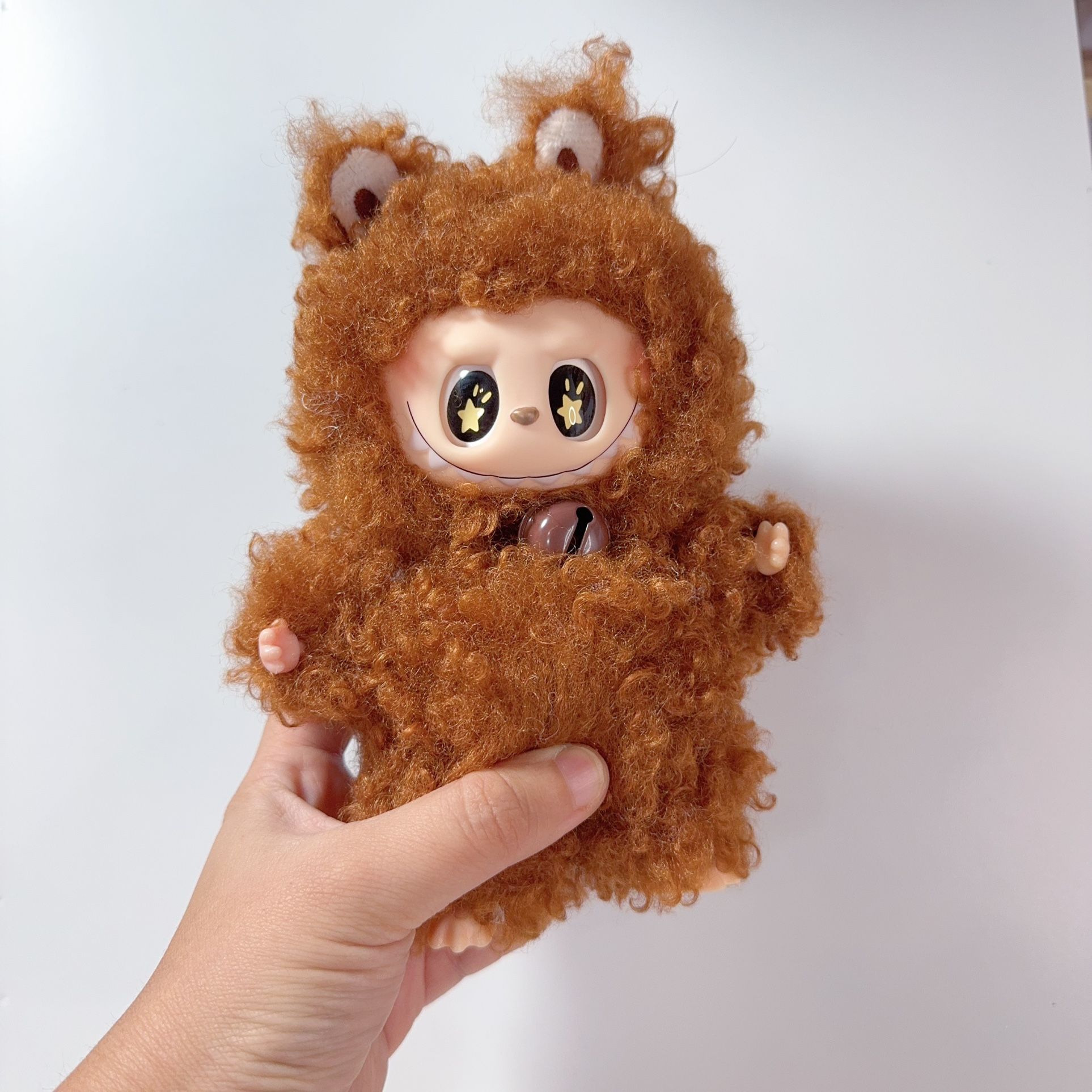 100% hand sewn plush labubu, curly hair special bubu