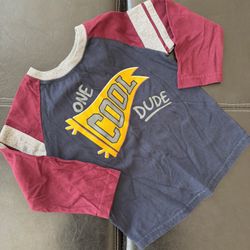 Garanimals - Blue and Burgundy Long Sleeve Tee