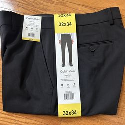 NWT Calvin Klein Black Dress Pants size 32x34