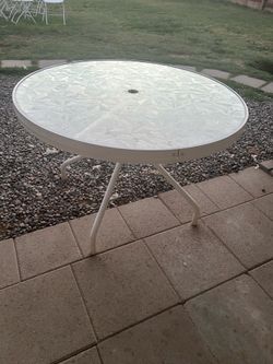 Glass outside table